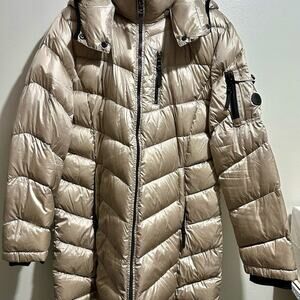Andrew Marc Quilted Puffer Jacket Size XXL Silver (1027)